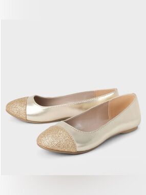 PLACE Girls Metallic Glitter Ballet Flats Girls Size 3 NWOT